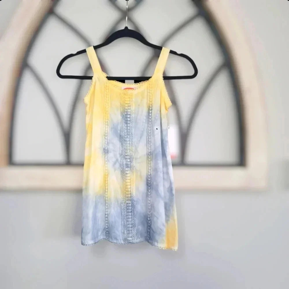 *NWT* Raya Sun Girls Yellow And Blue Tye Dye Tank Top Size S